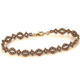 Vintage Inspired Beaded Bracelet - Bronze