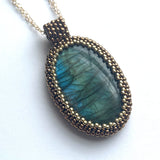Oval Labradorite Statement Necklace - OOAK