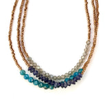 Boho Blues Necklace: Labradorite, Apatite, or Iolite with bronze beads