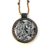 Pinolith Statement Pendant on beaded chain