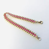 Lime Two-tone Beaded Bracelet (wider version)