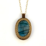 Oval Labradorite Pendant Necklace - OOAK
