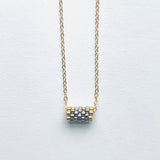 Minimalist Beaded Tube Pendant Necklace
