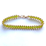 Lime Two-tone Beaded Bracelet (wider version)