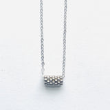 Minimalist Beaded Tube Pendant Necklace