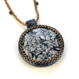 Pinolith Statement Pendant on beaded chain