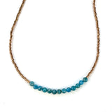 Boho Blues Necklace: Labradorite, Apatite, or Iolite with bronze beads