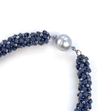 Chunky Matte Hematite & Silver Beaded Rope Necklace