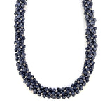 Chunky Matte Hematite & Silver Beaded Rope Necklace