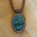 Oval Labradorite Statement Necklace - OOAK