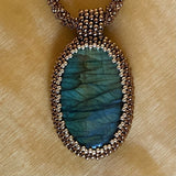 Oval Labradorite Statement Necklace - OOAK