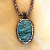 Oval Labradorite Statement Necklace - OOAK