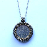 Upcycled 1/2 French Franc Coin Pendant