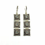 Two-Tone 3 Drop Deco Earrings