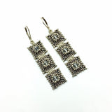 Two-Tone 3 Drop Deco Earrings