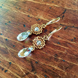 Dainty Hexagon Briolette Earrings