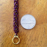 Beaded Rope Bracelet - Red/Purple/Bronze