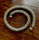 Chunky Matte Silver Beaded Rope Necklace