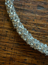 Chunky Matte Silver Beaded Rope Necklace