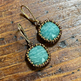 Amazonite Squared Earrings