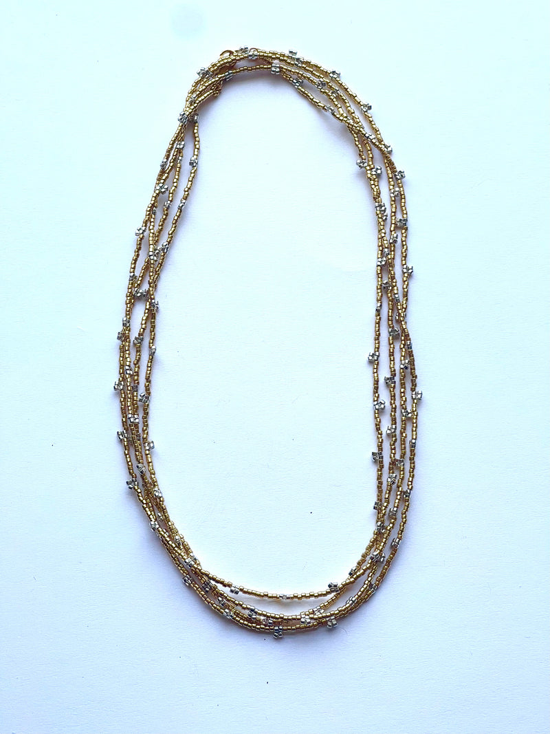 Textured Multi-length Two-tone necklace