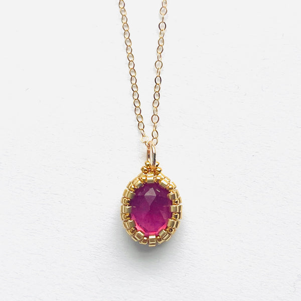 Dainty Pink Sapphire Pendant