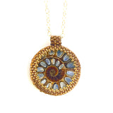Ammonite Pendant with Kyanite