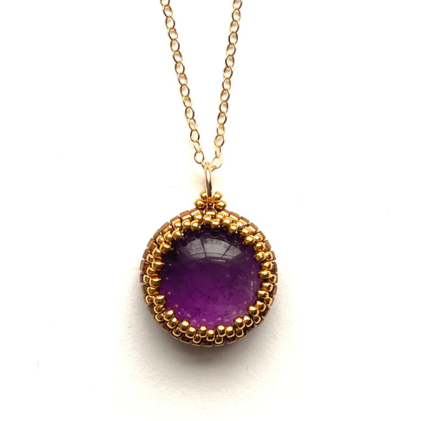 Round Amethyst Pendant