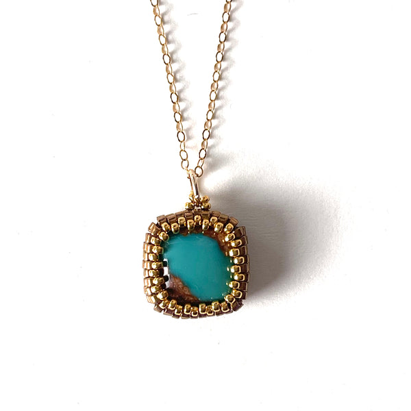 Royston Turquoise Square Pendant - One of a Kind