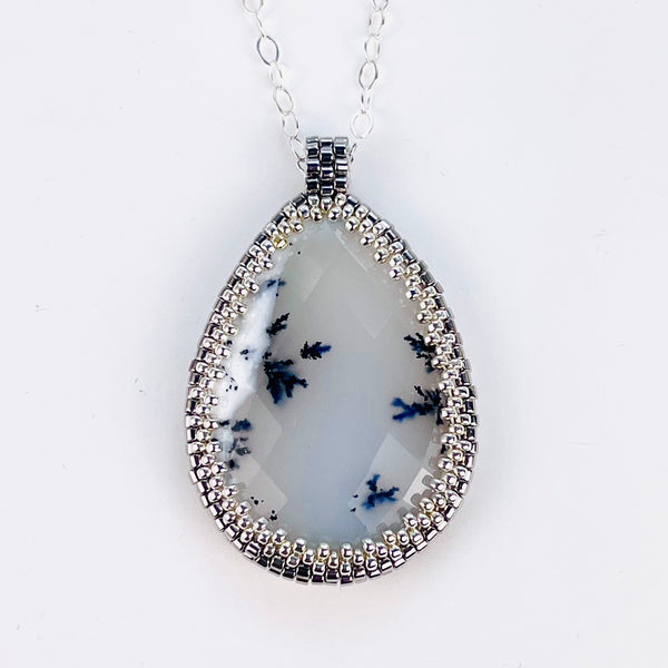 Dendritic Opal Large Teardrop Pendant