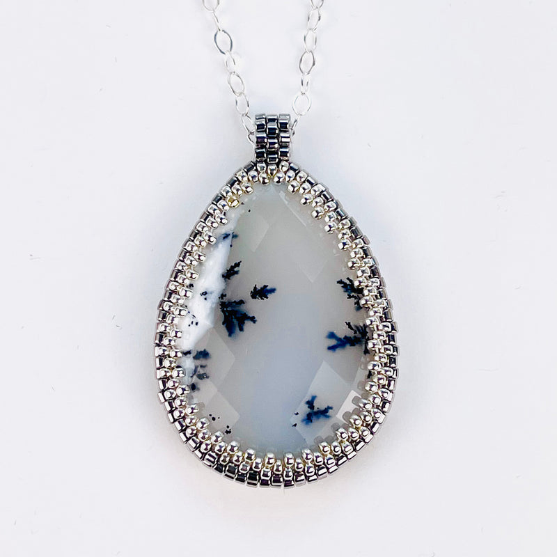 Dendritic Opal Large Teardrop Pendant