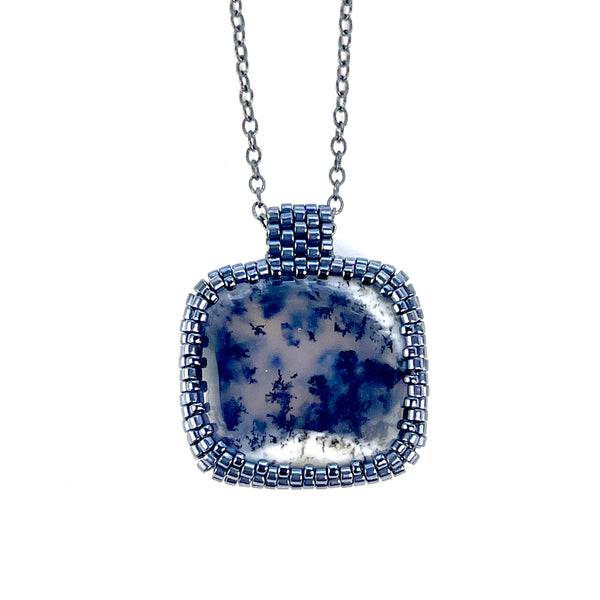 Dendritic Opal Square Pendant