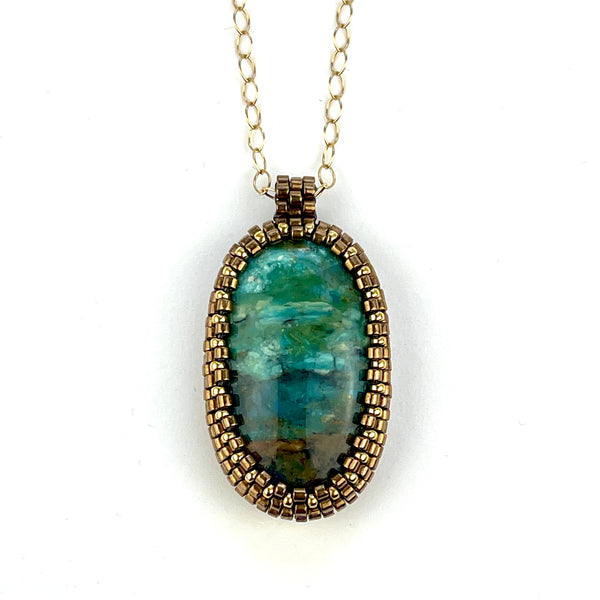 Peruvian Opalina Oval Pendant