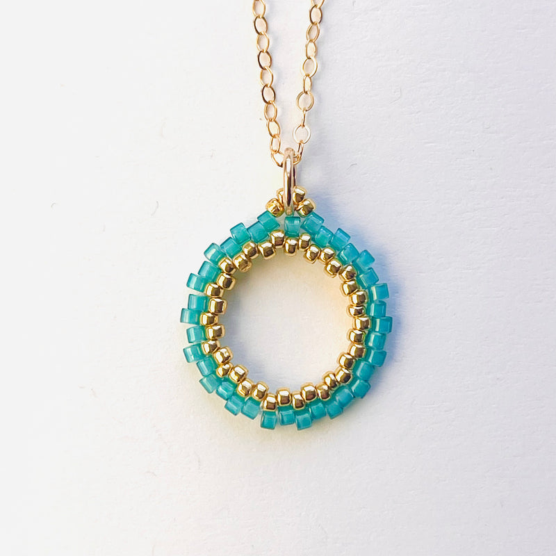 Turquoise Open Circle Pendant