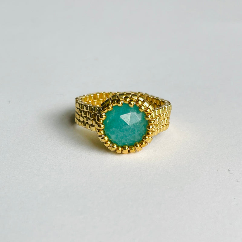 Amazonite Round Ring