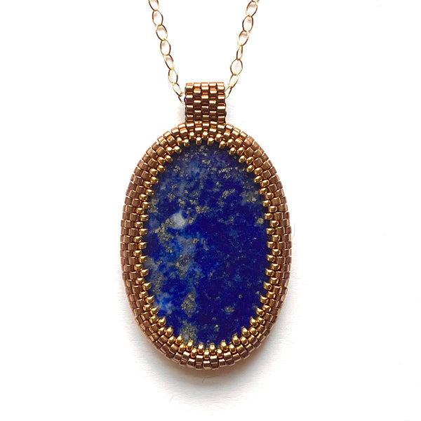 Lapis Lazuli Oval Pendant - One of a Kind