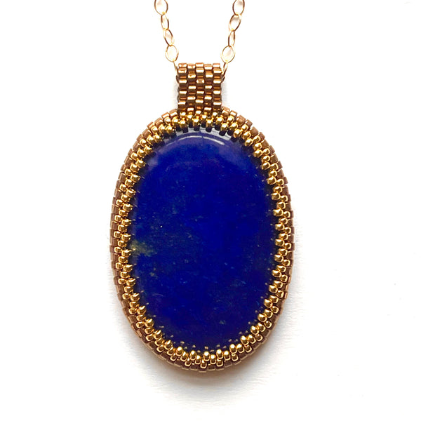 Lapis Lazuli Oval Pendant - One of a Kind