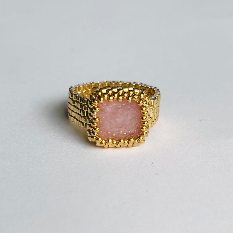 Morganite Square Ring