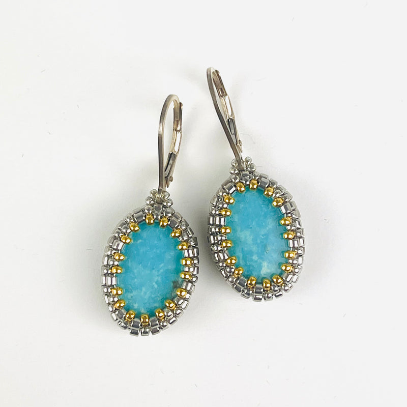 Oval Turquoise Earrings - One of a kind