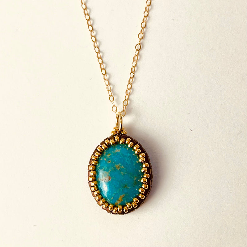 Turquoise Oval Pendant - One of a Kind