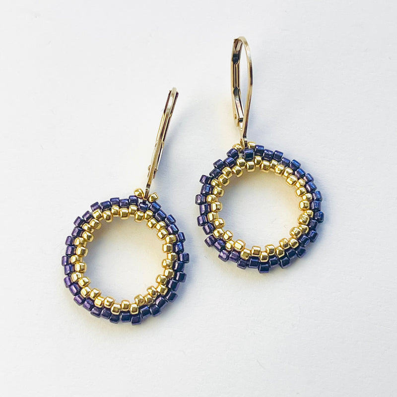 Grape Open Circle Earrings