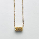 Minimalist Beaded Tube Pendant Necklace