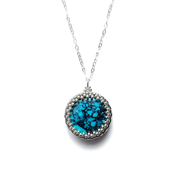 Silver Lovers' Turquoise Pendant - One of a Kind