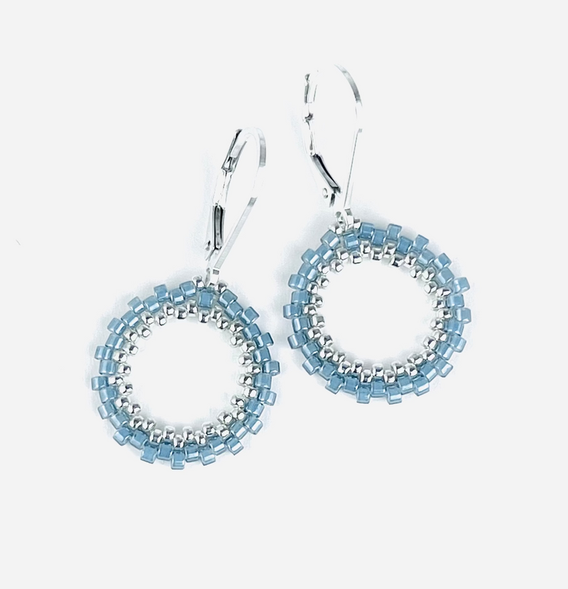 Lime Open Circle Earrings