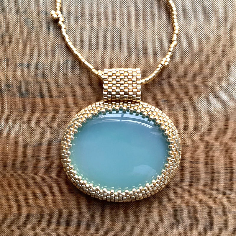 Paraiba Chalcedony Statement Pendant