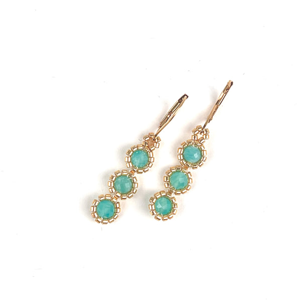 New Amazonite 3-Drop Earrings