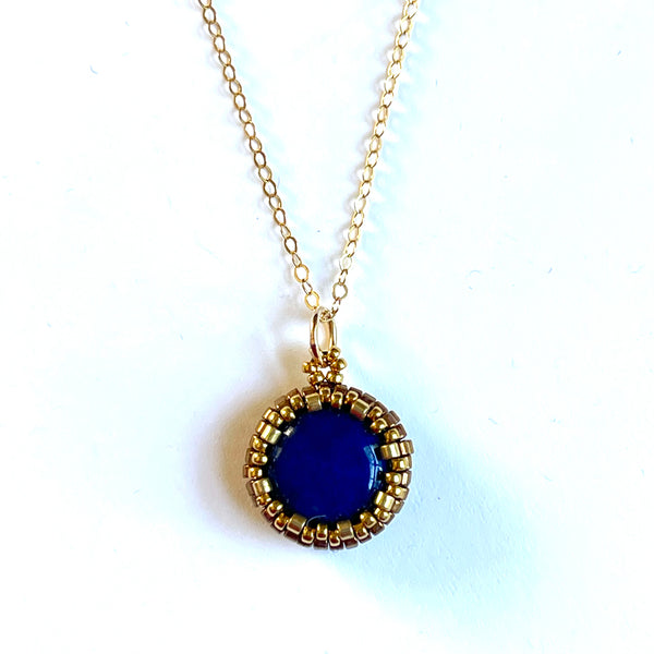 Dainty Two-tone Lapis Lazuli Pendant