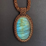 Oval Labradorite Statement Necklace - OOAK