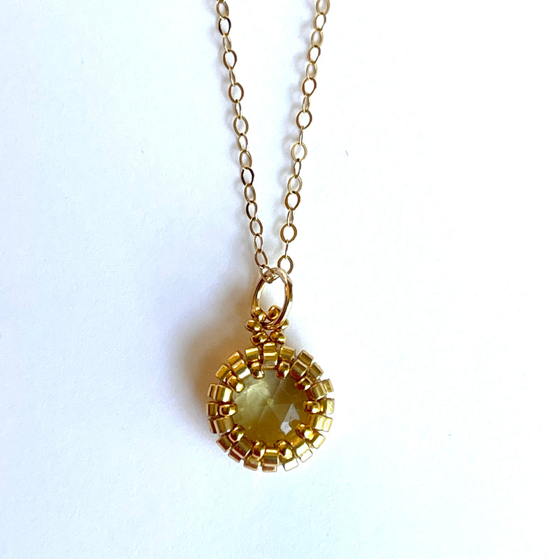 Dainty citrine necklace deals