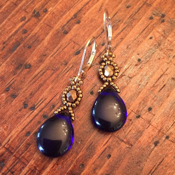 Czech Glass Teardrop Earrings